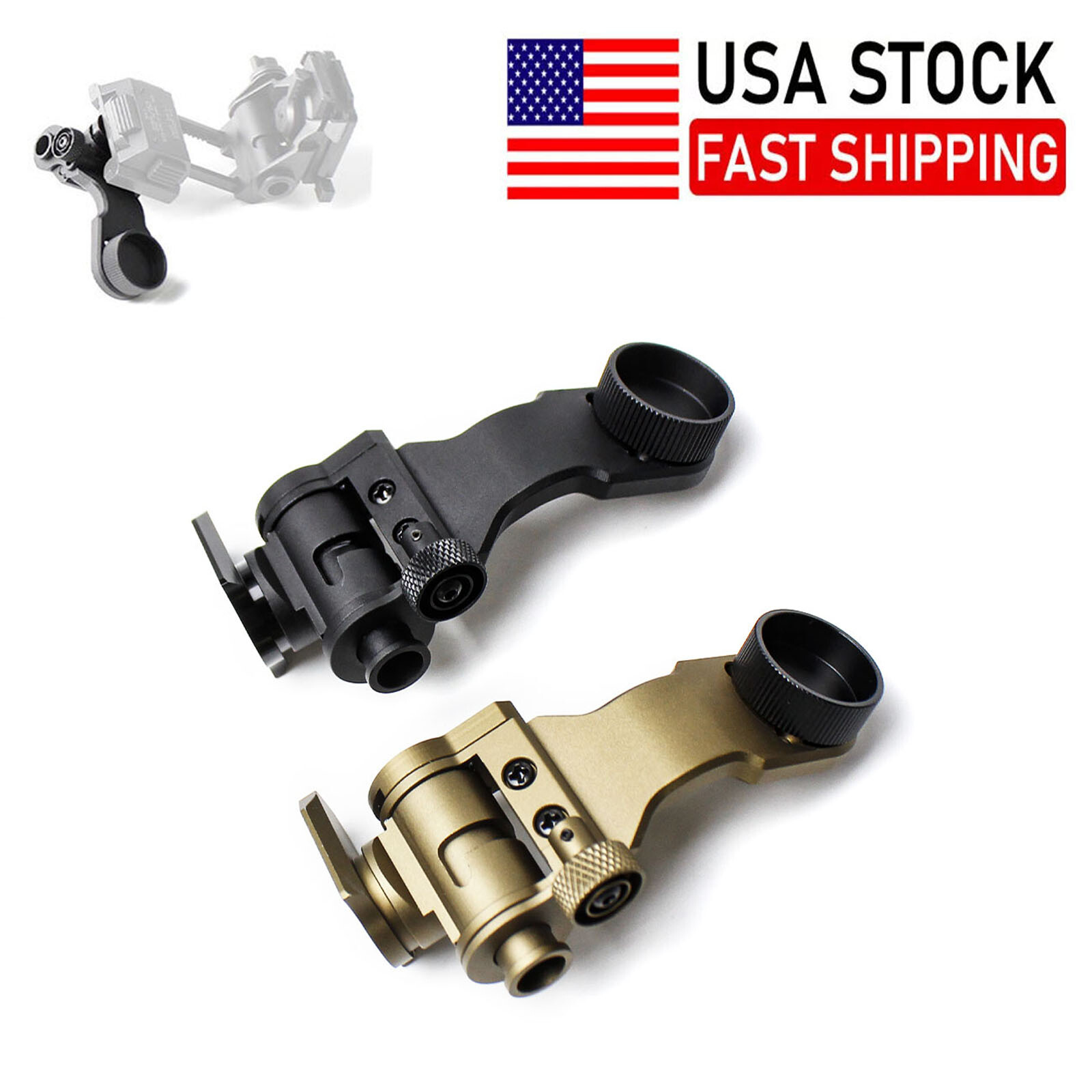 Metal J Arm NVG Helmet Mount For PVS14 Night Vision Dovetail Bracket Adapter US