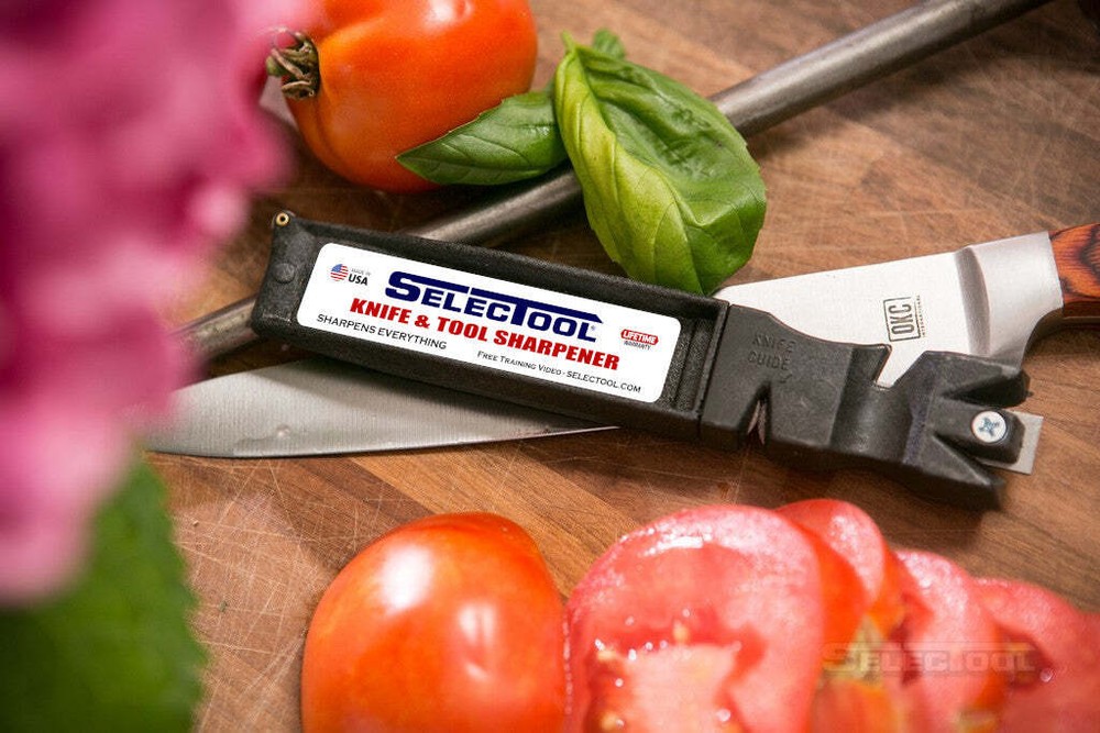 SELECTOOL Knife Sharpener 4-in-1, Master Kitchen Knife Sharpening Tool- USA Made
