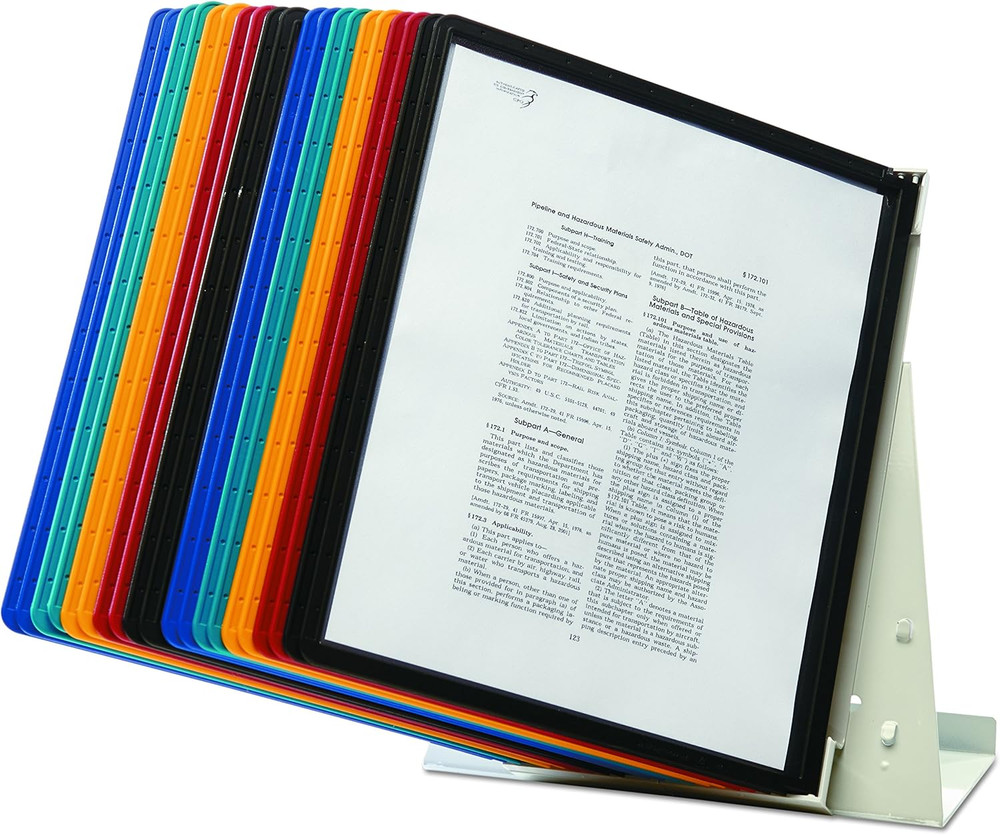 VARIO 20-Panel Desktop Reference System, Assorted Color Borders (536100) , Black