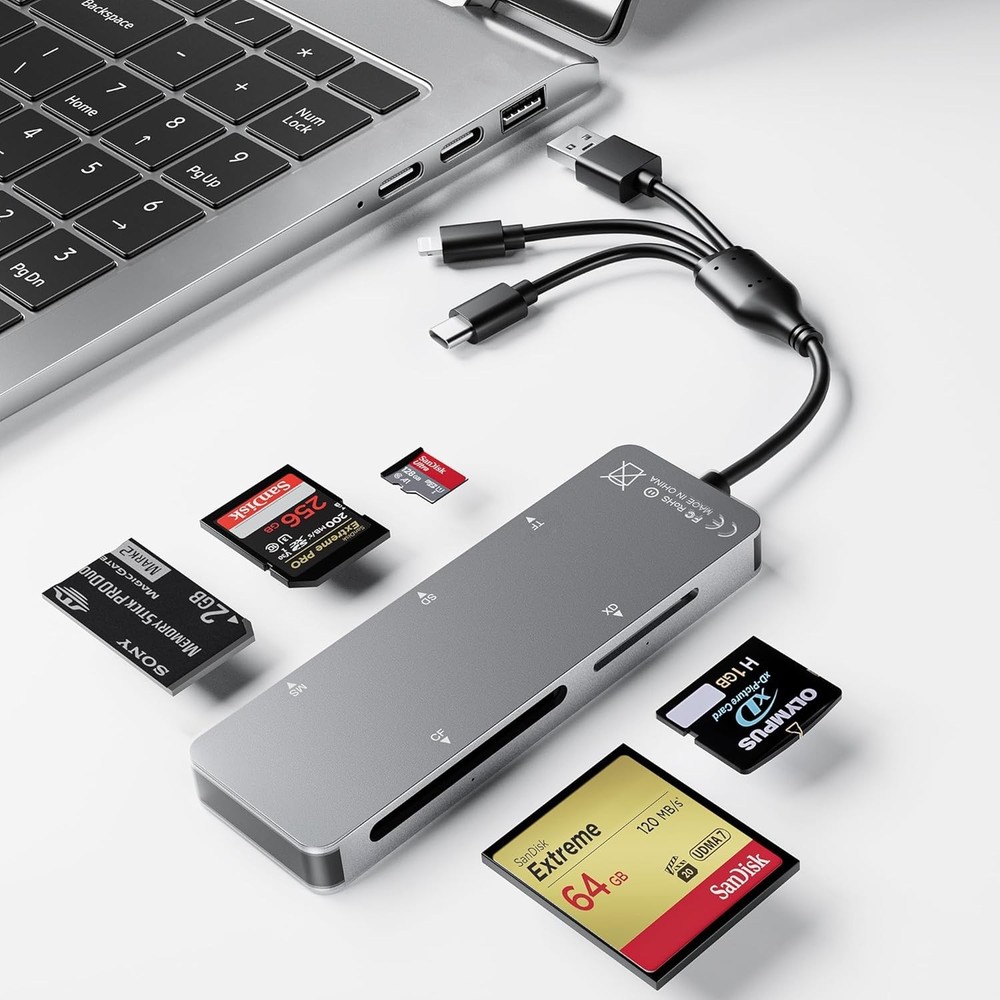 Memory Stick pro Duo Adapter 5-in-1 Multi Memory Card Reader Supports SD/TF/C...