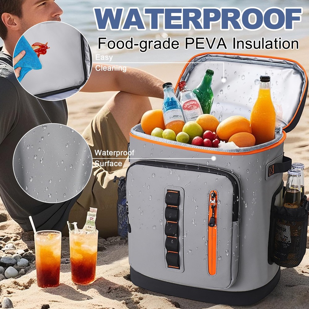 35 Cans Waterproof Cooler Backpack, Soft Insulated Leak Proof Backpack Cooler...