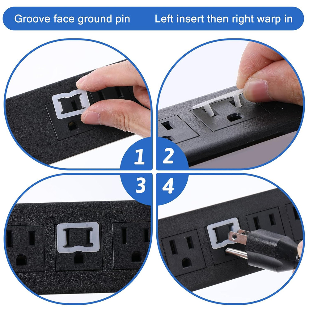 20 Pcs 2 Prong Loose Outlet Plug Fix, Plastic Socket Outlet Tightener Insert Snu
