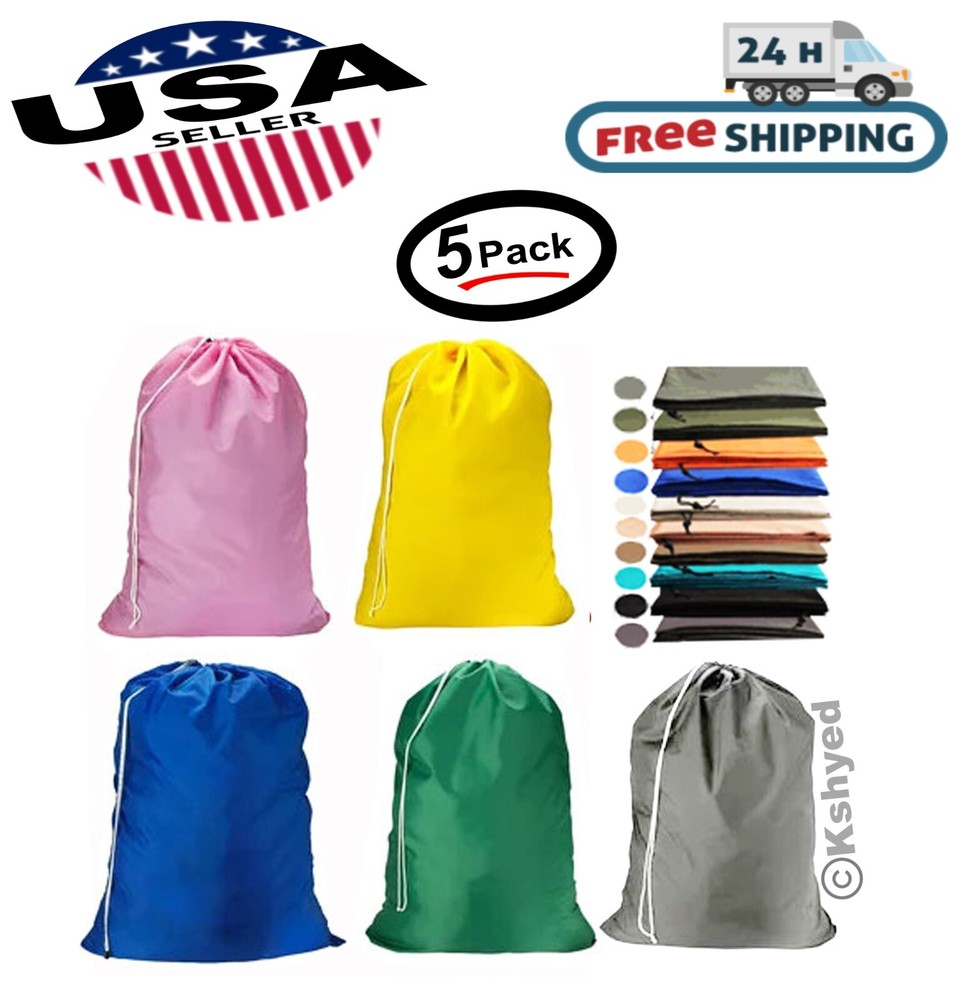 Large 29"X40" Laundry Bag Washable Heavy Duty Locking Drawstring Bag (5 Pack)