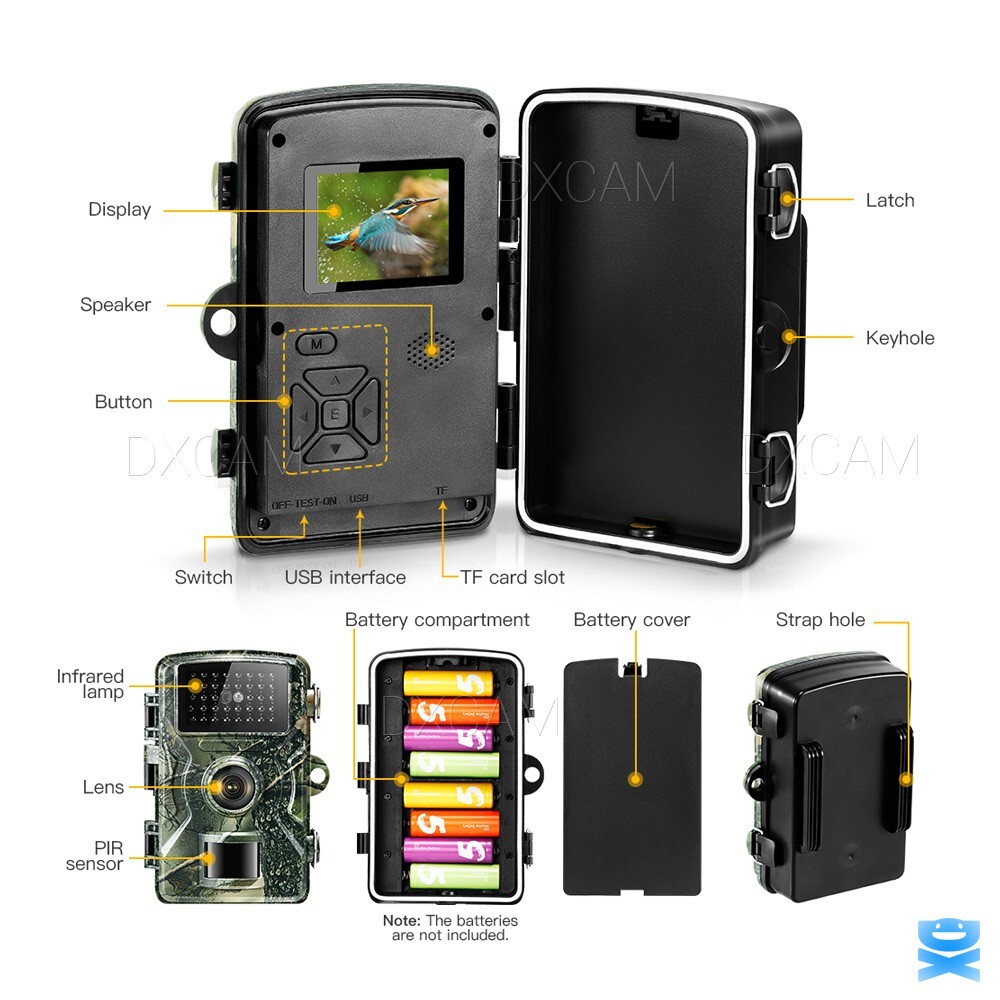 Wildlife Hunting Trail Camera Full HD 1080P Night Vision Motion Waterproof Cam