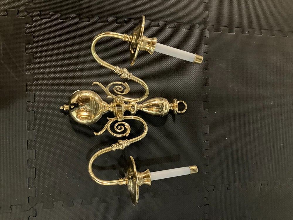 Large Colonial Style Solid Brass Wall Sconces