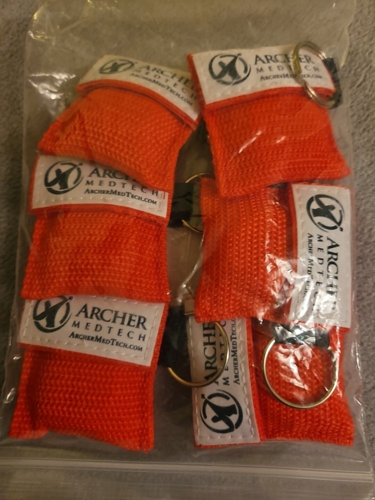 12 - Key Ring CPR Mask - Emergency Face Shield with One-way valve
