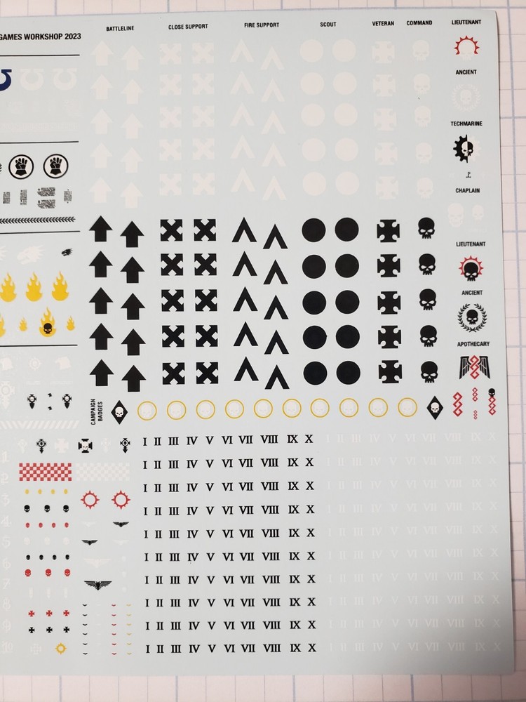 Warhammer 40k Space Marine Bits 10th Edition Chapters Transfer Sheet 2023B