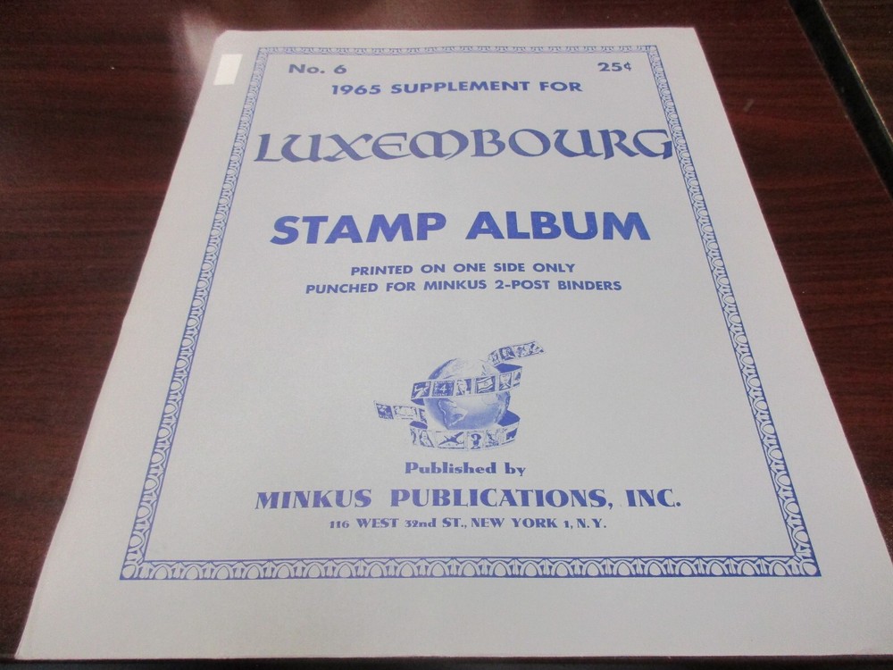 "MINKUS"STAMP ALBUM 1965  SUPPLEMENT LUXEMBOURG  #6   W/FREE SHP.