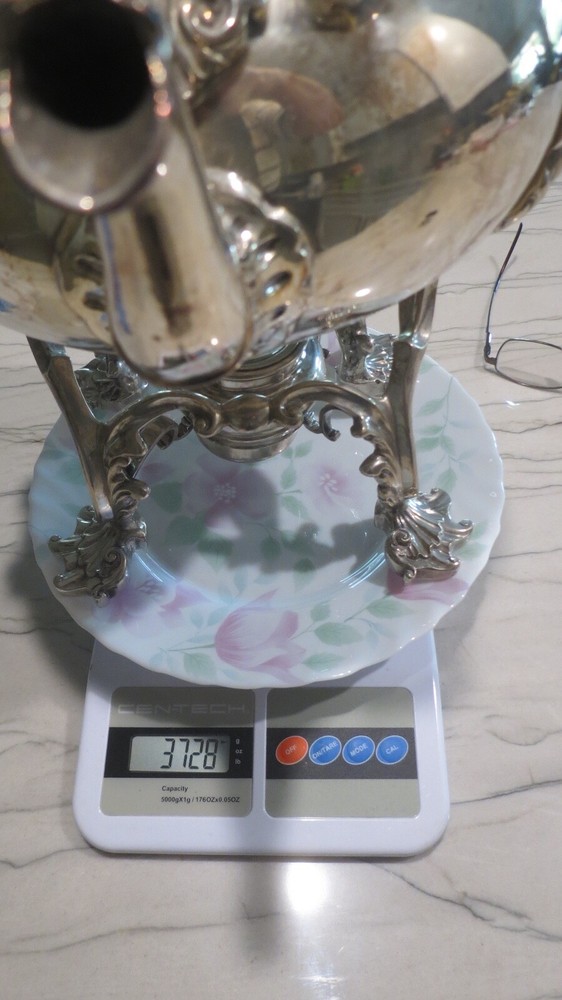 Massive Water Kettle Dresden 800 Silver By Eckert Germany 120 oz.