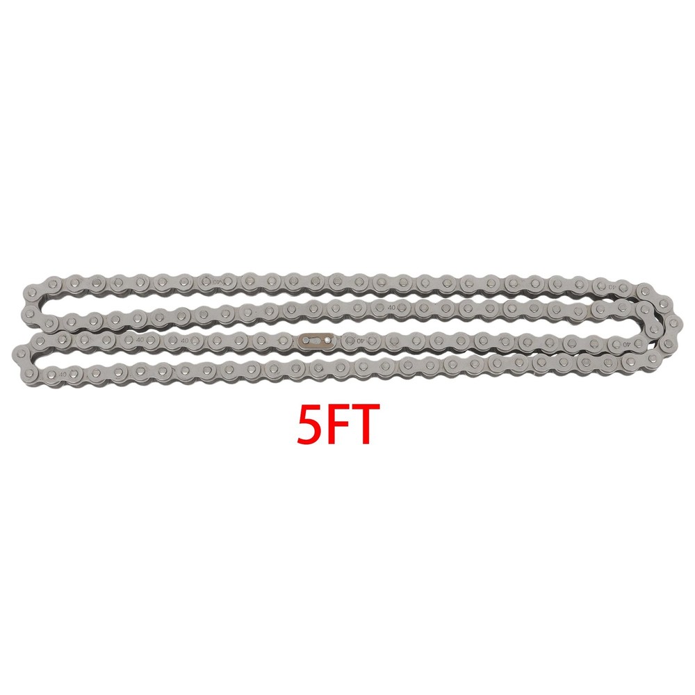  5 Feet #40 Roller Chain + 2 Connecting Links