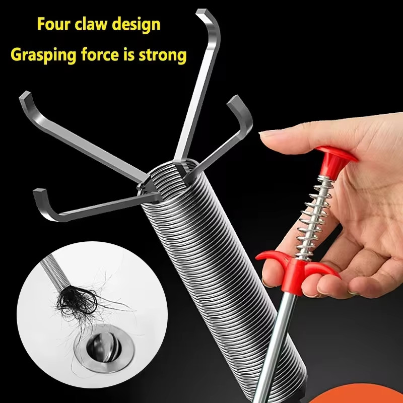 60Cm Spring Pipe Dredging Tools, Drain Snake, Drain Cleaner Sticks Clog Remover
