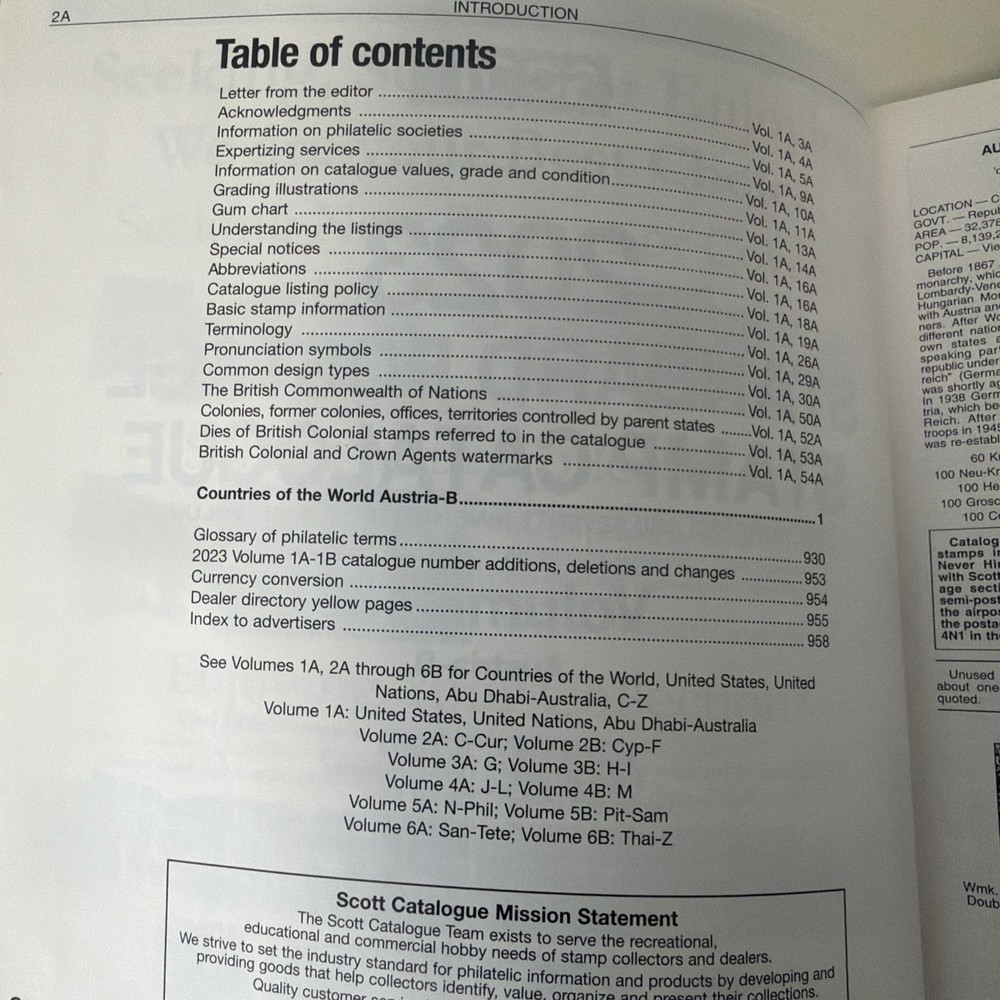 Scott Standard Postage Stamp Catalogue 2023 Volumes 1B (Austria-B)