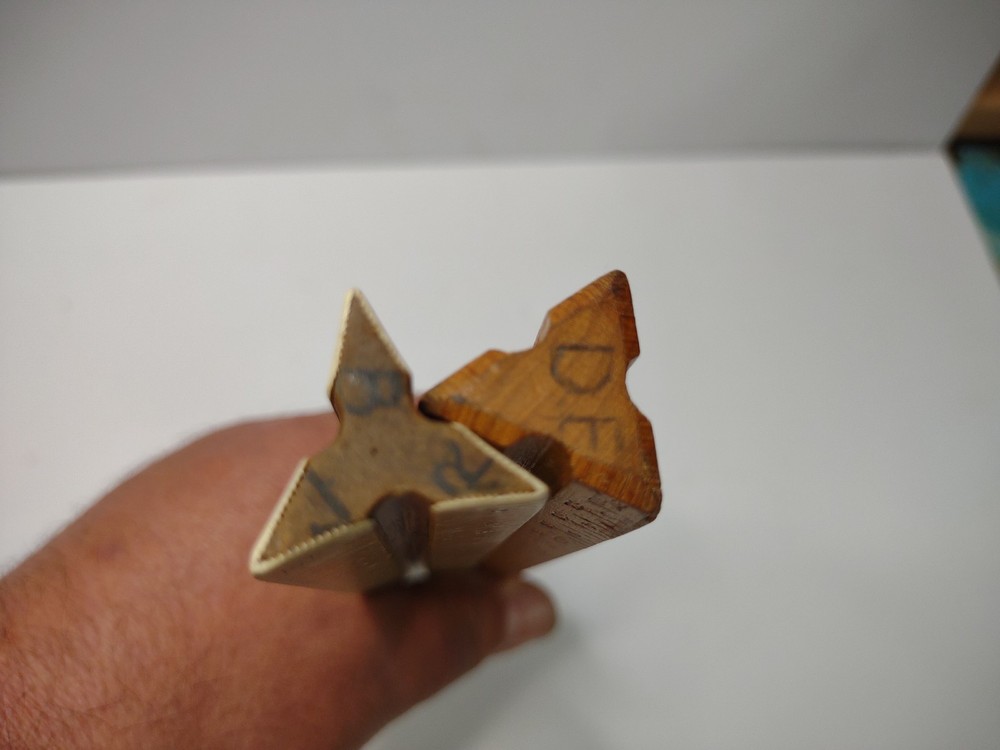 2 Vintage Triangle wood 12" rulers for drafting, architecture, engineering