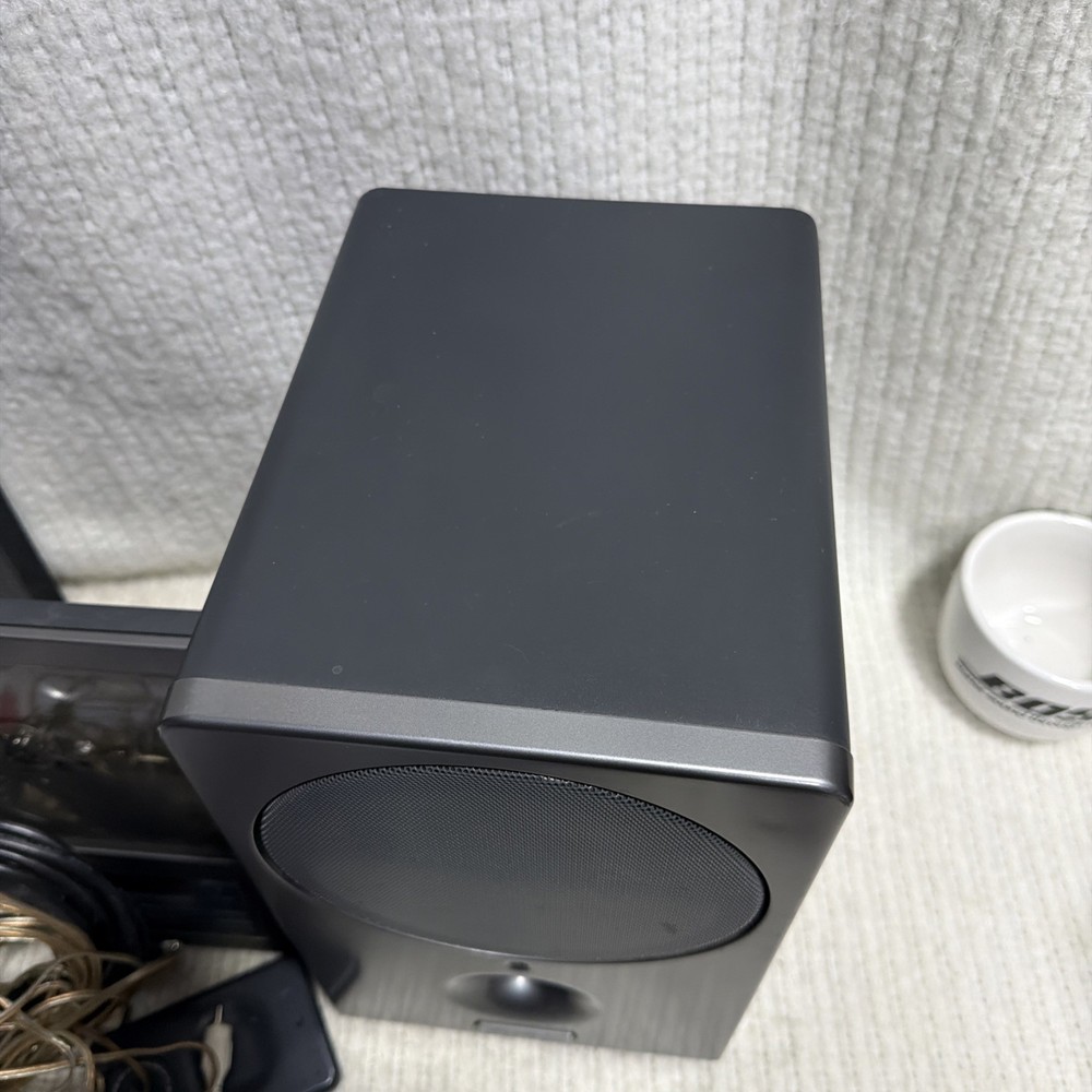 Brookstone Wafer-Thin CD System MP3 Player Flat Panel Speakers Subwoofer Remote