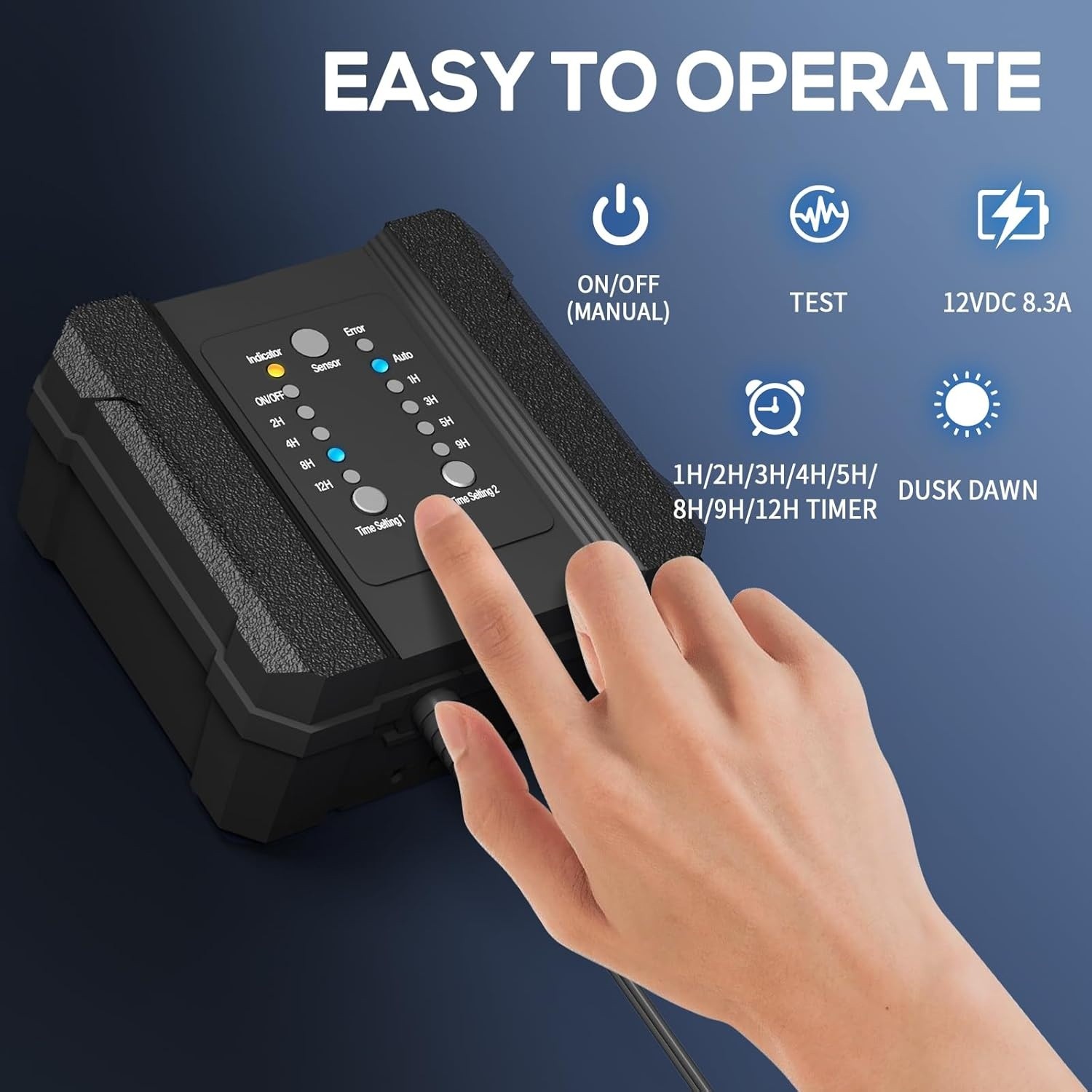 100W Weatherproof Low Voltage Landscape Transformer with Timer & Photocell