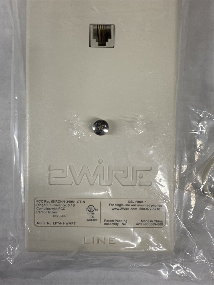 2WIRE DSL Filter Kit For Wall Mount Single Line & Regular LFT 4-1 WMPT NEW