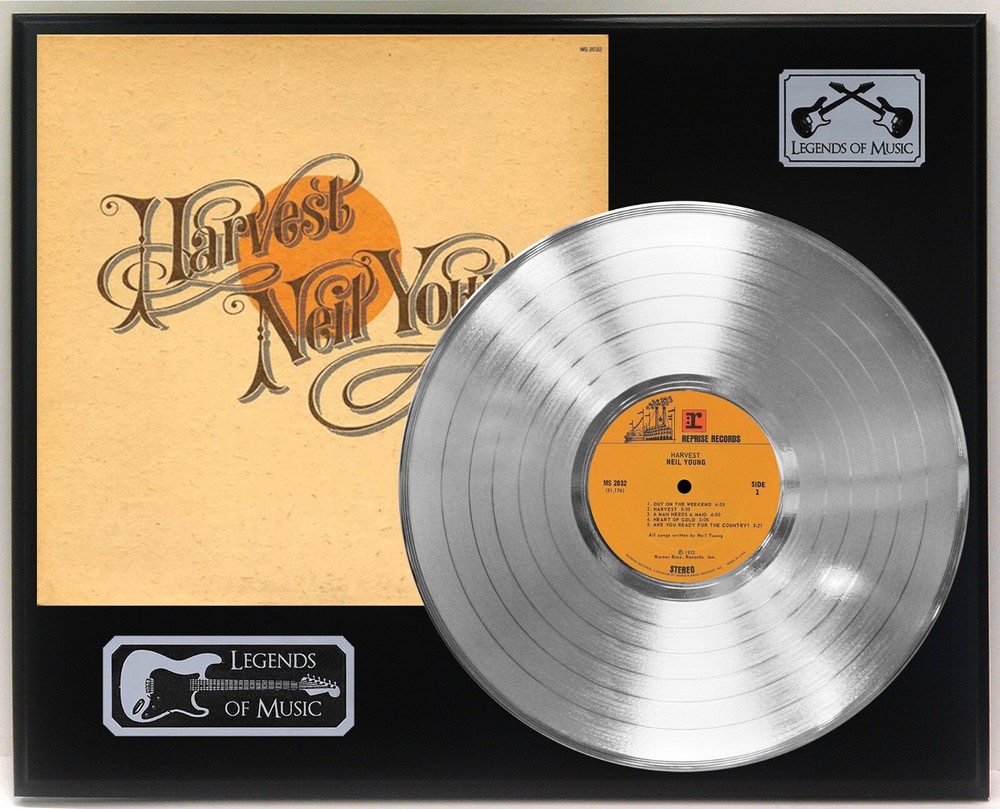 Neil Young - Harvest Silver LP Record Plaque Display