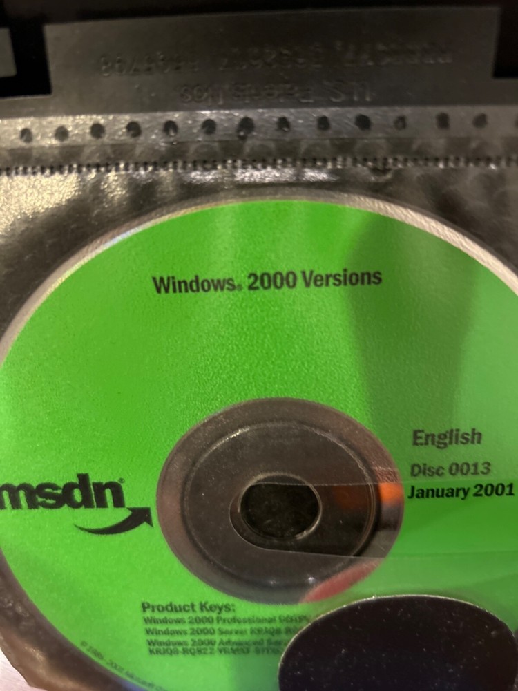 BRAND NEW MSDN Microsoft Windows 2000 Versions + Keys. Adv Server, Server, Pro