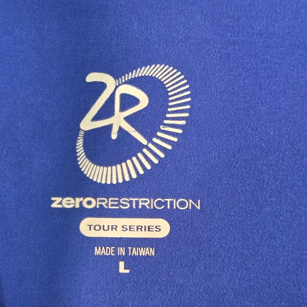 Zero Restriction Tour Series Golf Jacket Mens Large Blue Full Zip Performance