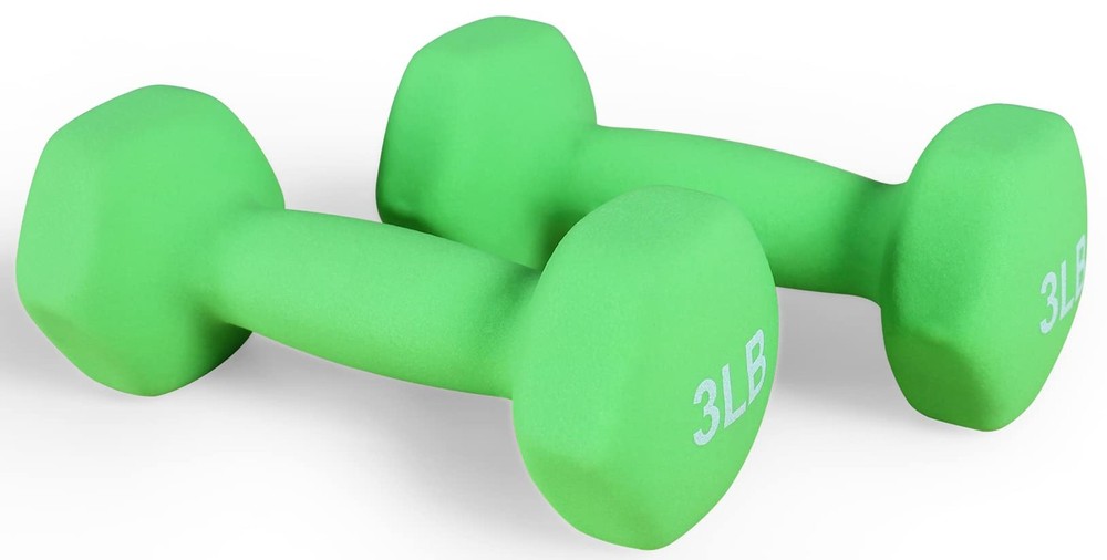 Neoprene Dumbbell Hand Weights – AntiSlip – 3Pound, Pair – 3Pound, Pair