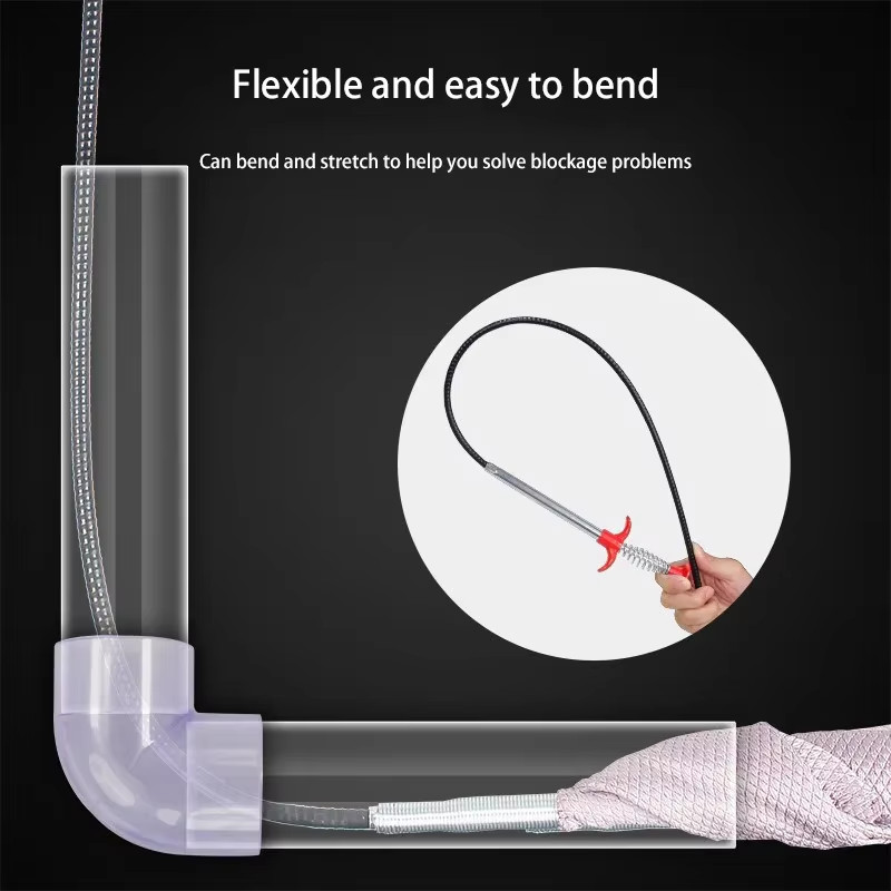 60Cm Spring Pipe Dredging Tools, Drain Snake, Drain Cleaner Sticks Clog Remover