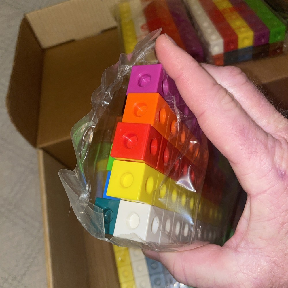 1000 Pieces Linking Counting Cubes, Plastic Counting Blocks, Colorful Math Cubes