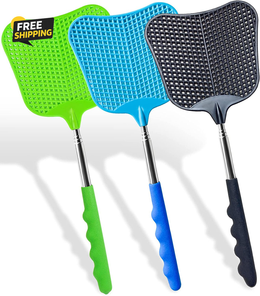 3 Pcs Fly Swatter, Fly Swatters Plastic Telescopic