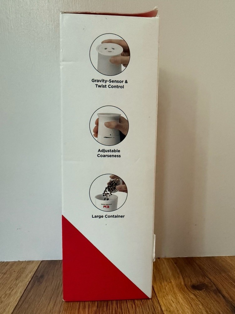 Kitchen Mama Fliptastic Rechargeable Gravity Grinder Gray, Pepper Mill