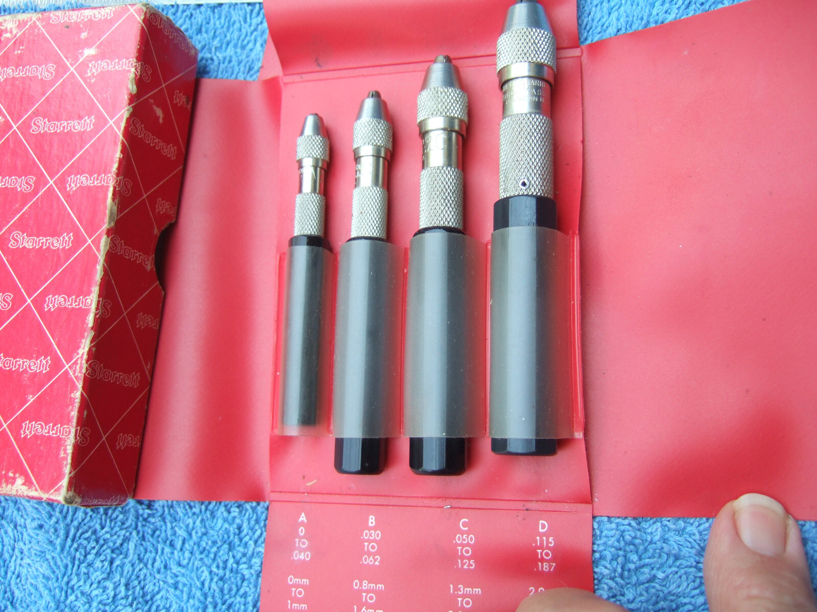 Starrett No S166 Pin Vise Set Vintage USA Octagonal Handle MACHINIST TOOLMAKER 2