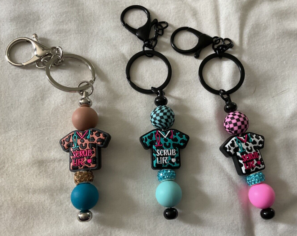 New Handmade Personalized Beaded Keychain/Decorative Bag Charm Multicolor/Theme