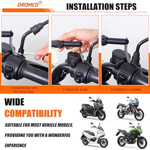 Motorcycle Handlebar Extender Extensions, 11.8"- 17.7" Adjustable