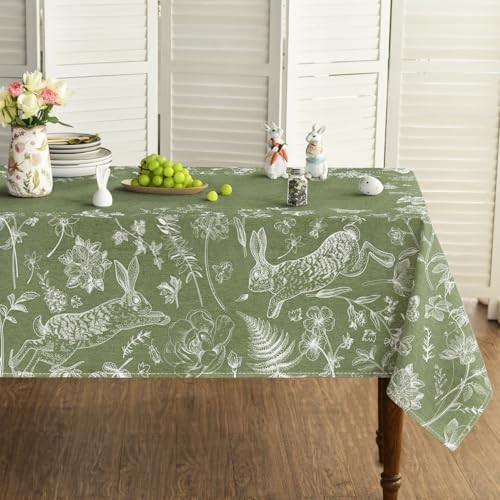 Easter Tablecloth 60×84 Inch Rectangular Easter 60" x 84" (Rectangular) Green