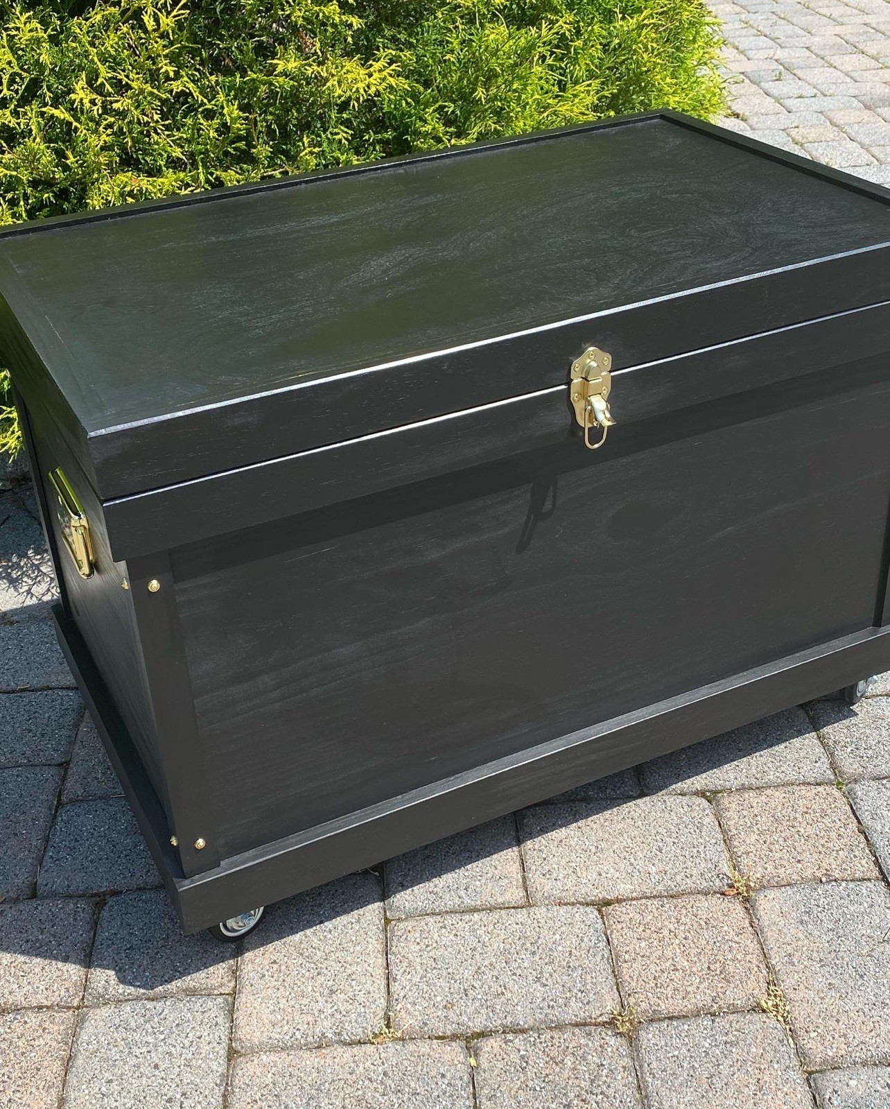 Tack Trunk brush tray/ stained in Ebony