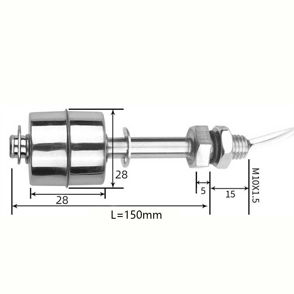 5PC 150mm Stainless Steel Liquid Water Level Sensor Horizontal Float Switch Tool