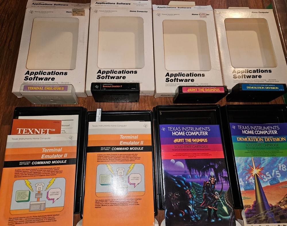 Texas Instruments TI 99/4a Computer BUNDLE w Huge Accessory / Software Lot MINT!