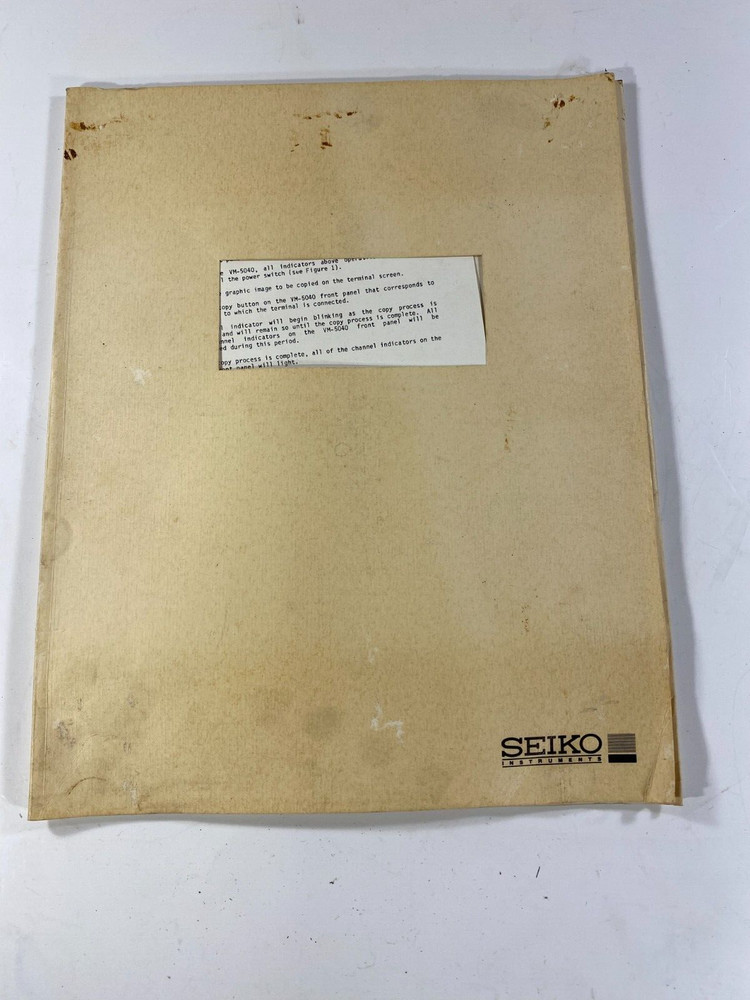 Seiko VM 5040 Unpacking instructions Booklet Manual Users Guide Multiplexor