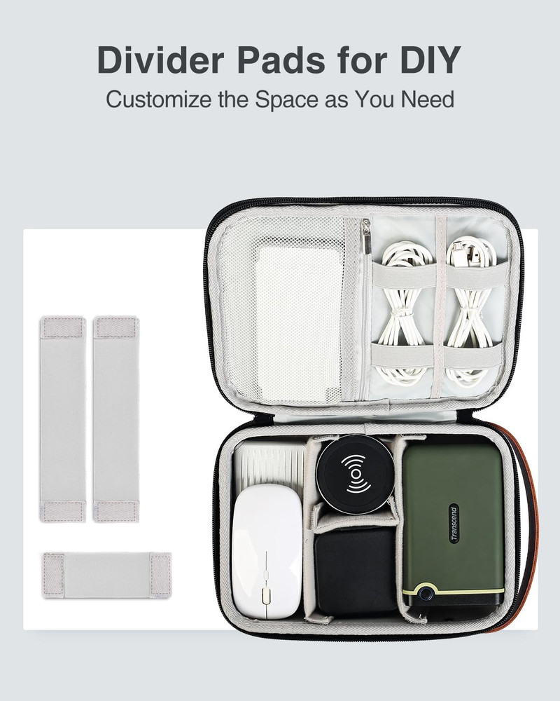 Organizer Case, Portable Tech Bag for Working/Travelling, Sturdy Hard Shell Zip