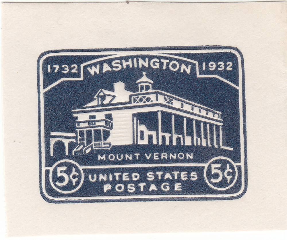 Scott # U528 - 5c Blue Envelope Cut Square - Mint Hinged