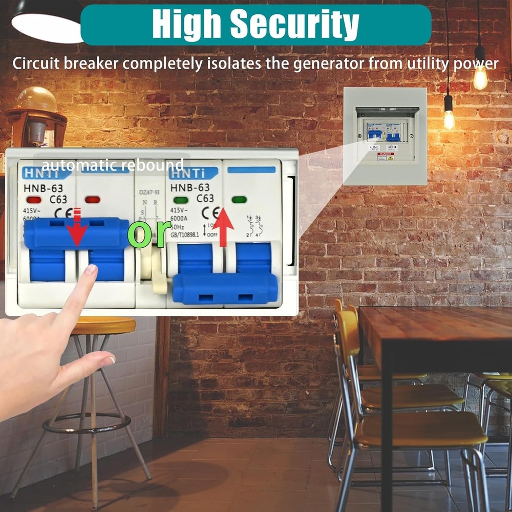 Transfer Switch for Home Generator, Upgraded 63 Amp Generator Transfer Switch...