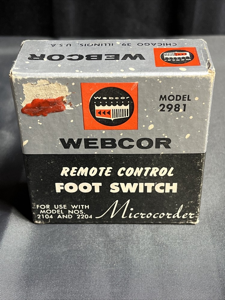 Vintage Webcor Remote Control Foot Switch Model 2981 Microcorder