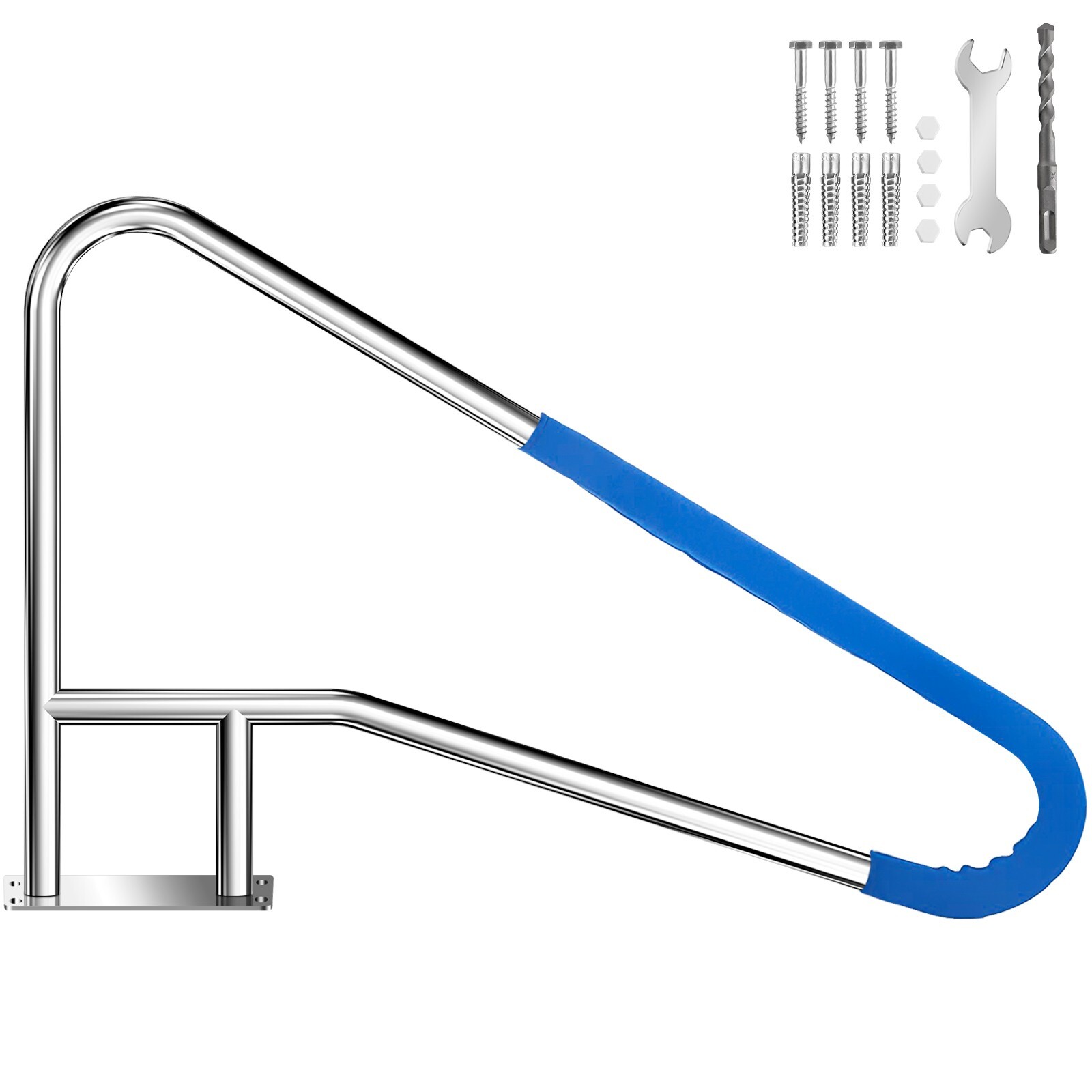 Pool Handrail Swimming 55'' x 32'' Pool Stair Rail Stainless Steel Pool Railing