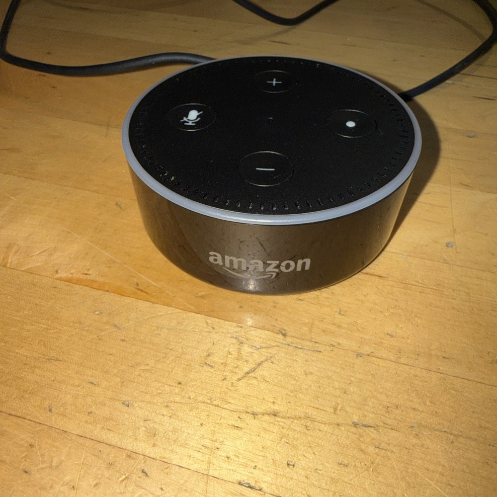 Amazon Echo Dot 2nd Generation Smart Speaker - Black (RS03QR) plus Adapter