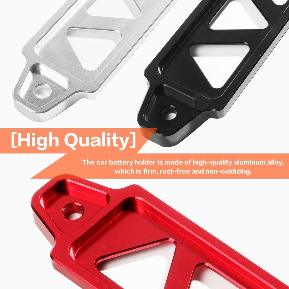 Black Aluminum Battery Tie Down Bracket Holder