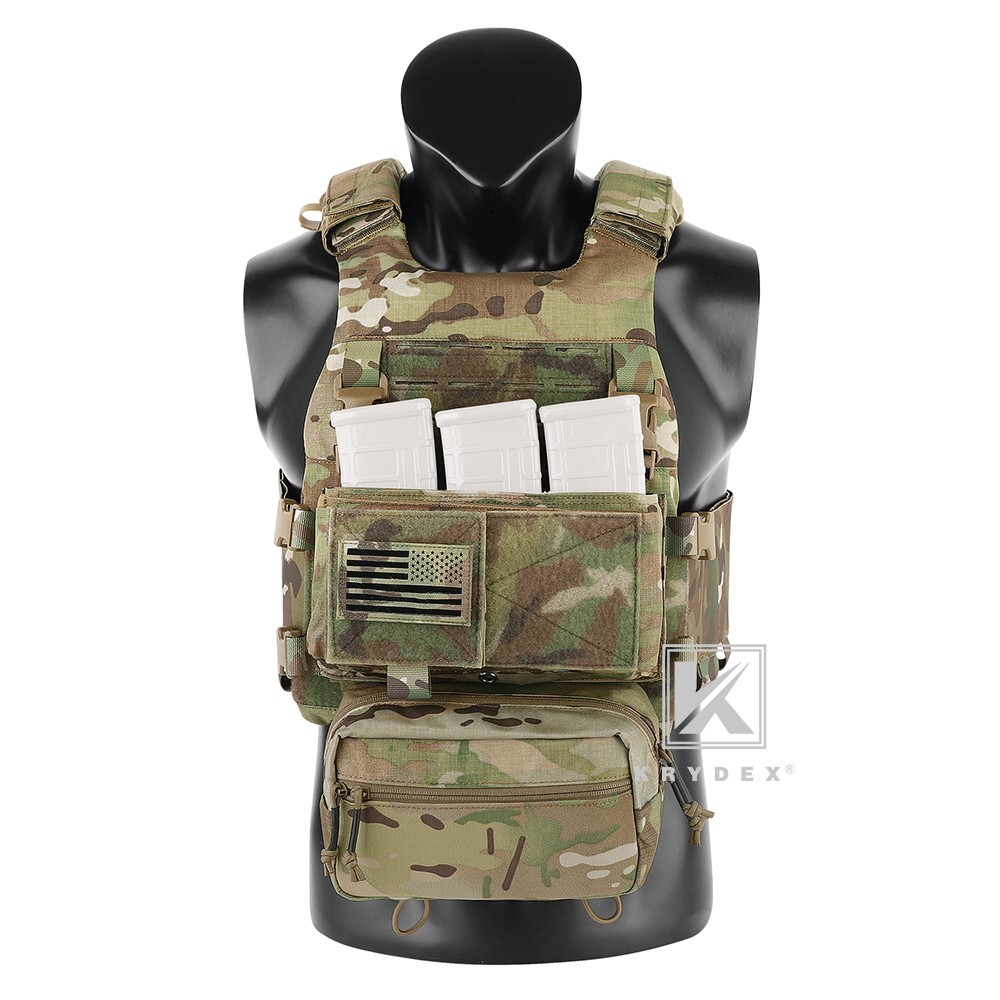 KRYDEX Low Vis Slick Molle Plate Carrier & Tactical Placard Holder & Drop Pouch