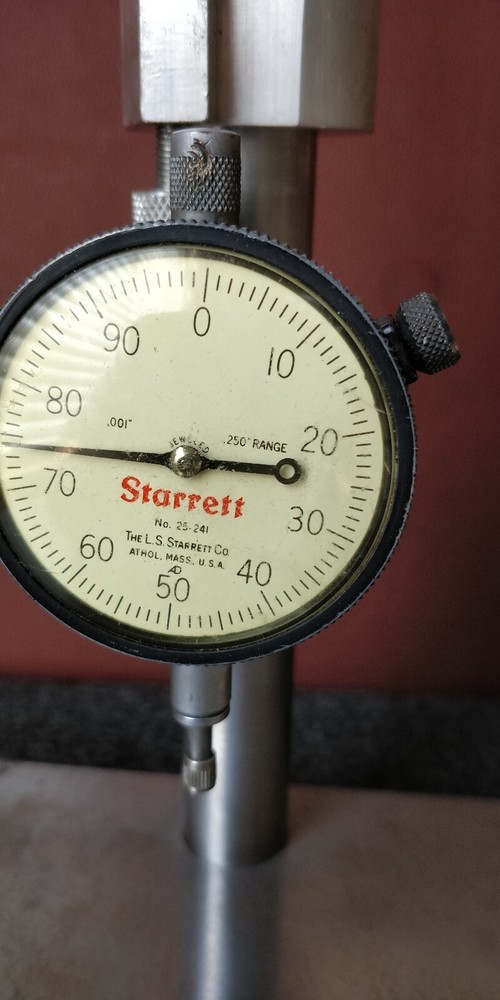 TESTED Starrett No.25-241 Dial Indicator on Inspection Stand SOLID OVERBUILT