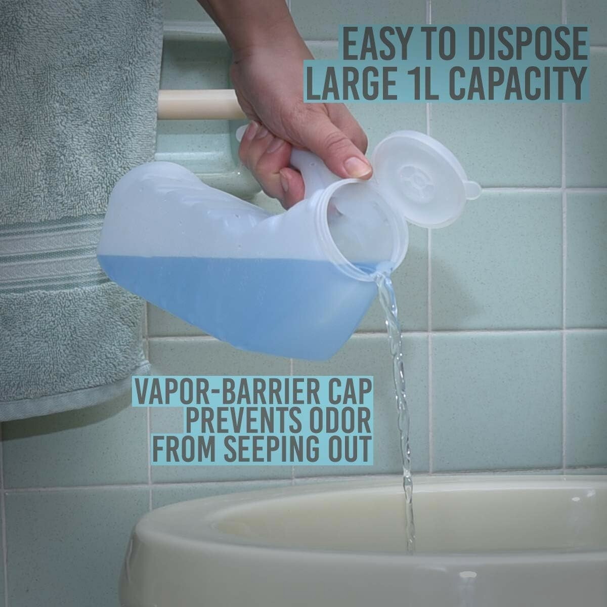 4 Pack Urinals for Men Male Urinal with Odor-Shield Lid