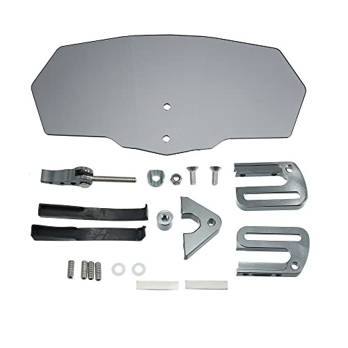 28cm Motorcycle Windshield Motorcycle Wind Deflector Gray Lens Adjustable