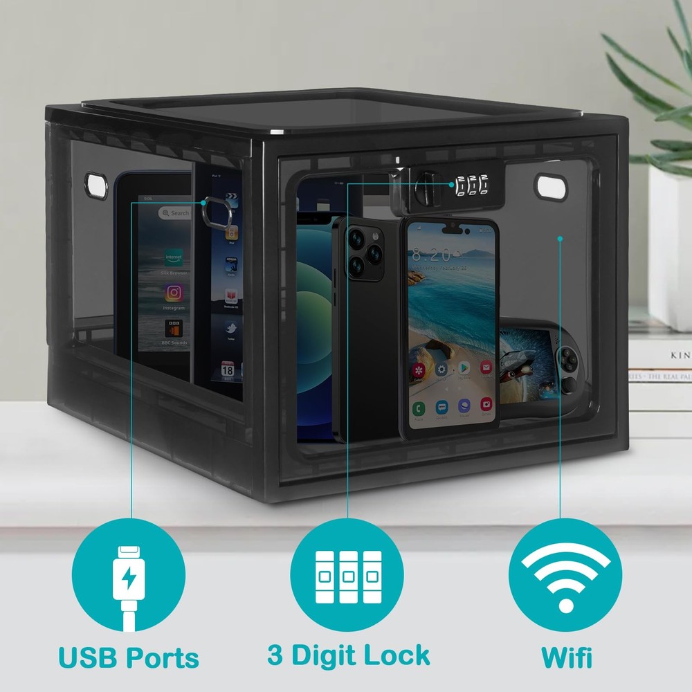 Combination Lock Boxes for Personal Items, Lockable Storage for Office Locker...