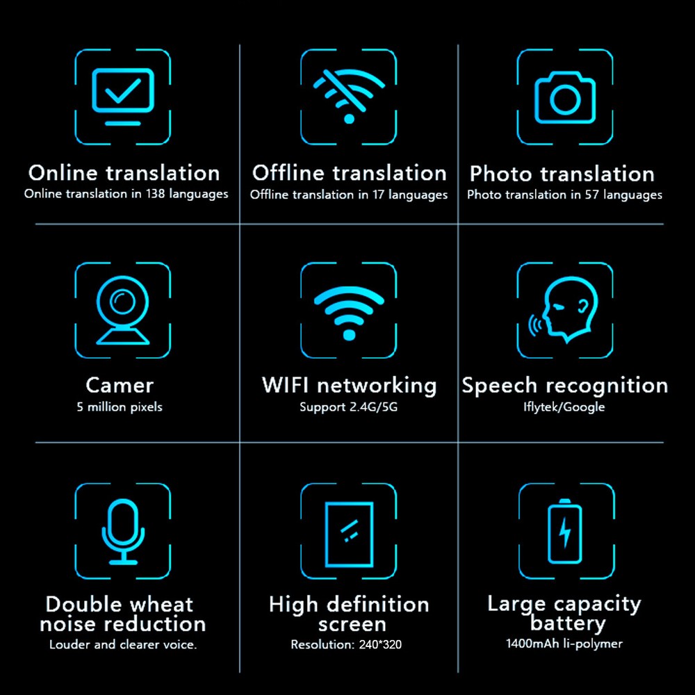 Offline Smart Voice Translator Wifi Translation Bluetooth-Support 138 Language