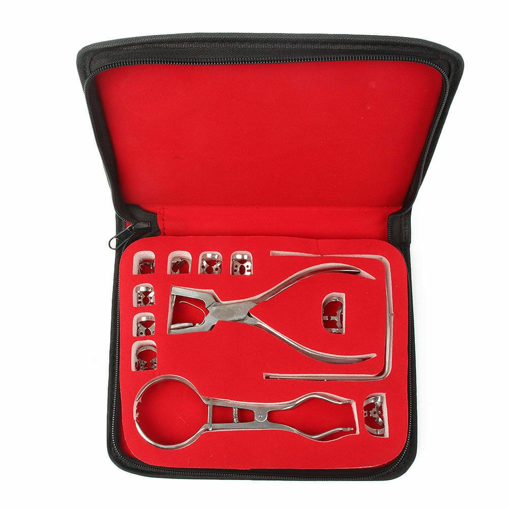 Dental Dentist Basic Rubber Dam Kit Surgical Instruments Set 12 Pcs Stainless